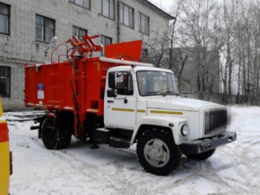Мусоровоз ГАЗ-САЗ 3901-11 с боковой загрузкой на шасси ГАЗ 3309